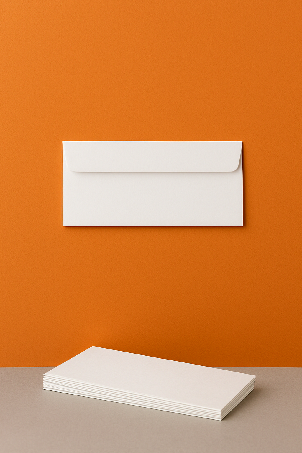 A bundle of 10 white envelopes.